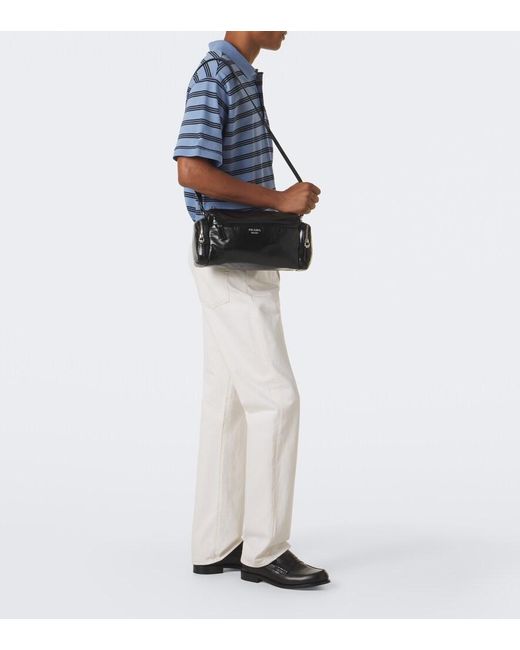 Prada Black Leather Shoulder Bag for men