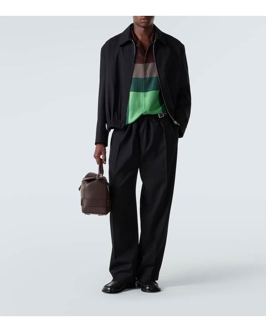 Loewe Blouson Aus Wolle Mit Leder in Black für Herren