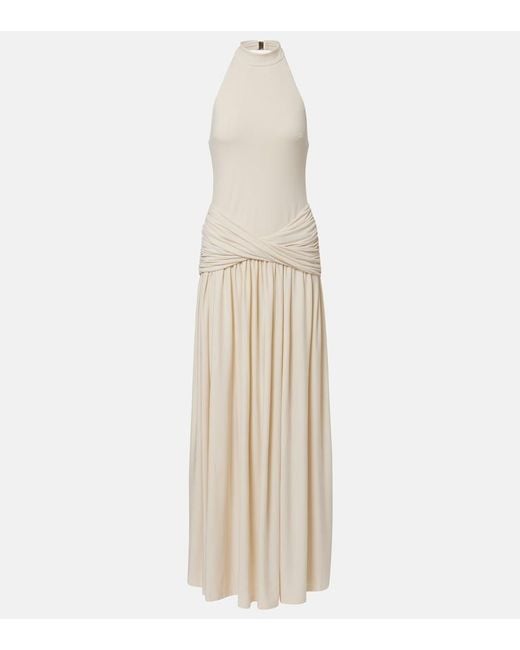 Bananhot White Zoya Halterneck Maxi Dress