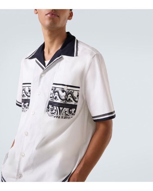 Dolce & Gabbana White Cotton Shirt With Pocket for men