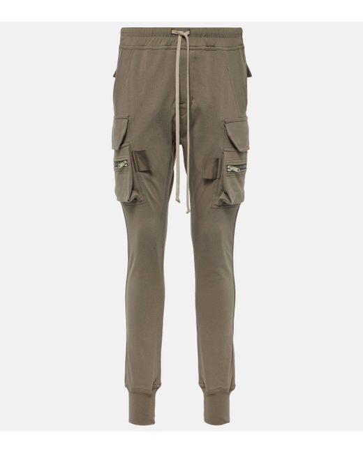 Rick Owens Natural High-rise Cotton Skinny Cargo Pants