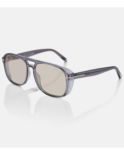 Tom Ford Brown Rosco Aviator Sunglasses