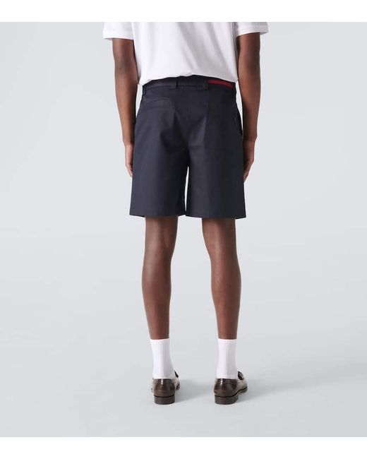 Gucci Blue Cotton Twill Shorts for men