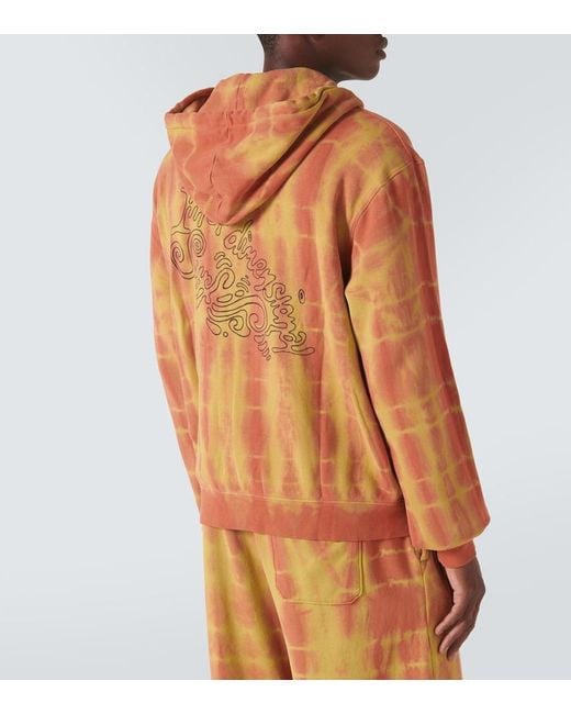 The Elder Statesman Orange Daily Zuzu Cotton And Cashmere Zip-Up Hoodie for men