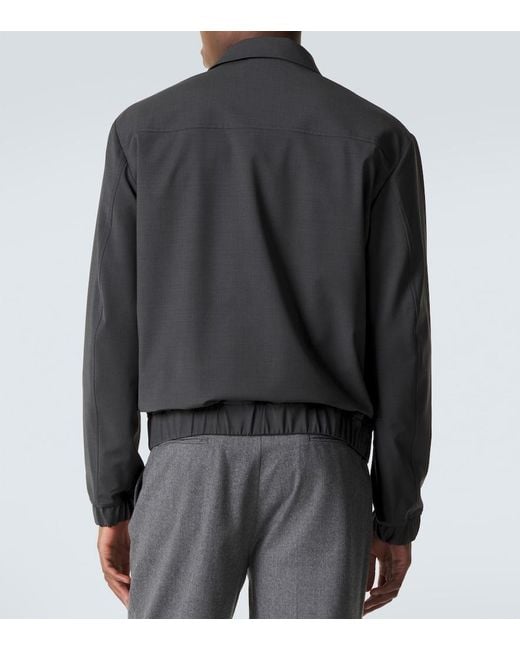 Dolce & Gabbana Gray Logo-Appliquéd Wool-Blend Jacket for men