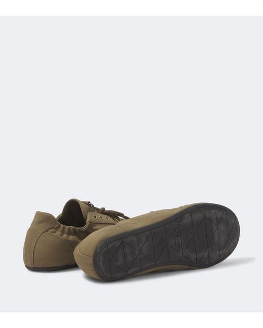 Prada Green Collapse Canvas Sneakers for men