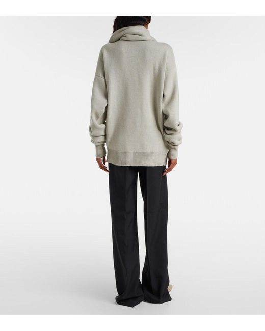 Calvin Klein White Scarf-Detail Cashmere Sweater