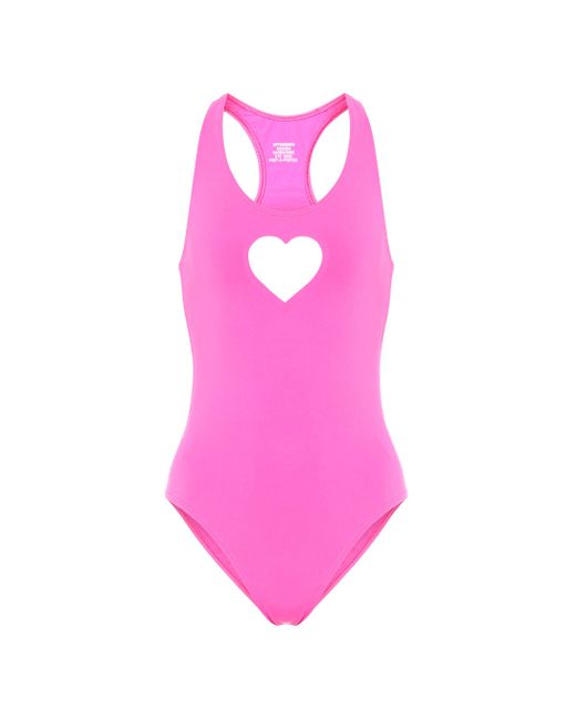 Vetements Pink Heart Cut-out Swimsuit