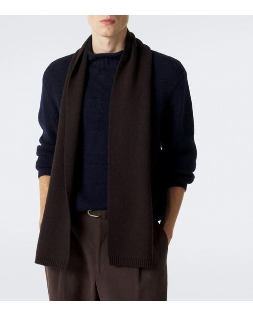 Lisa Yang Brown Frederica Cashmere Scarf for men