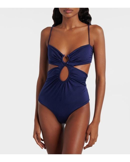 Johanna Ortiz Blue Cutout Swimsuit