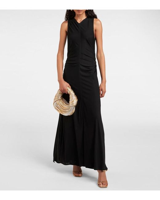 Bottega Veneta Black Knot Jersey Maxi Dress