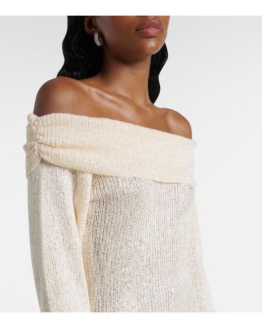 Bananhot White Rory Sequined Knitted Minidress