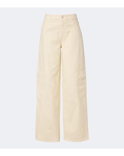 Moncler Natural Cotton Wide-Leg Pants