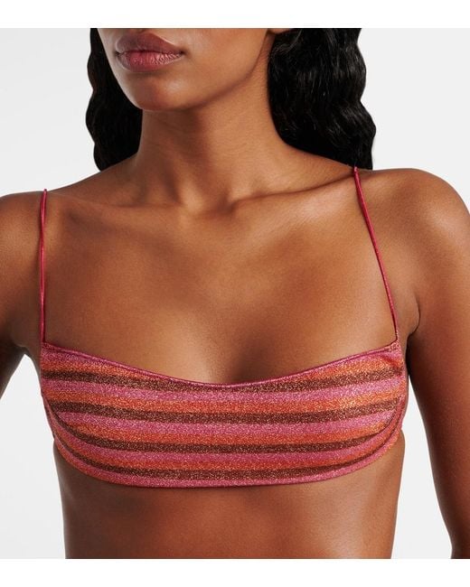 Oseree Red Lumiere Striped Bikini