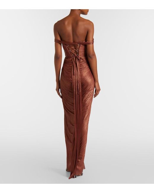 Maria Lucia Hohan Red Susie Silk Bustier Gown
