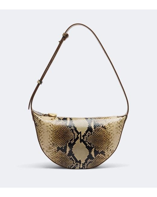 Joseph Metallic Bean Snake-Effect Leather Shoulder Bag