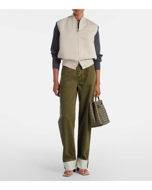 Gilet En Coton Et Soie Bottega Veneta en coloris Natural