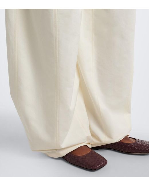 Bottega Veneta White Cotton Toile Wide-Leg Pants