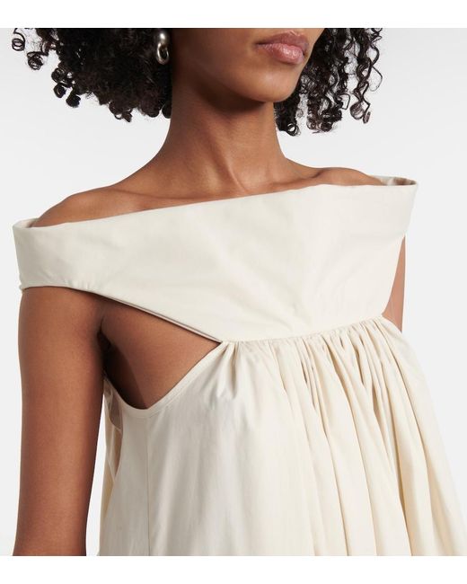 Rick Owens Natural Chalice Cutout Cotton Poplin Maxi Dress