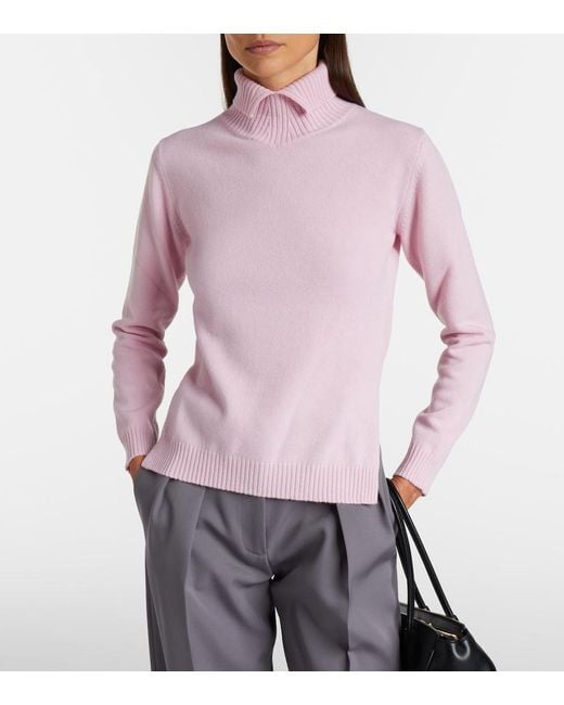 Jil Sander Pink Wool Turtleneck Sweater