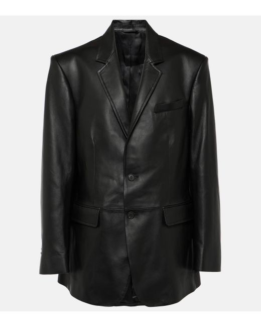 Blazer oversize en cuir Wardrobe NYC en coloris Black
