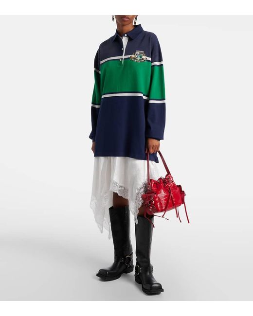 Acne Red Multipocket Mini Leather Bucket Bag