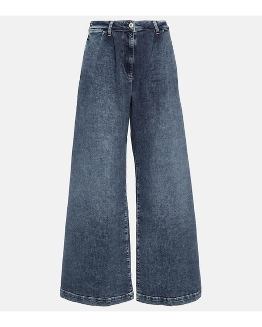 AG Jeans Blue Stella High-Rise Wide-Leg Jeans