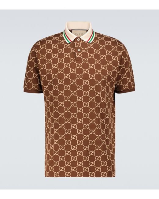 Gucci Poloshirt mit Logo in Brown für Herren
