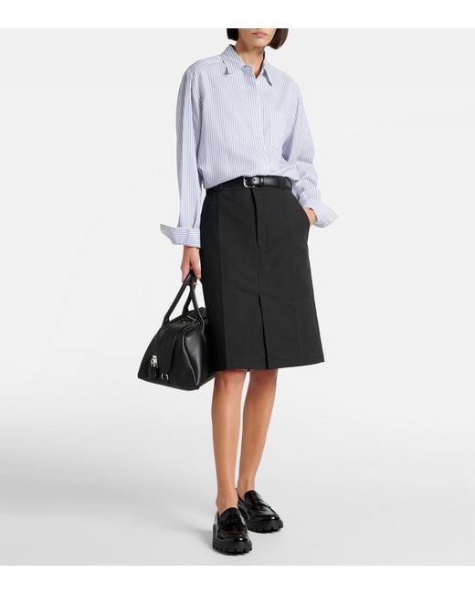 Tod's Black Cotton Midi Skirt