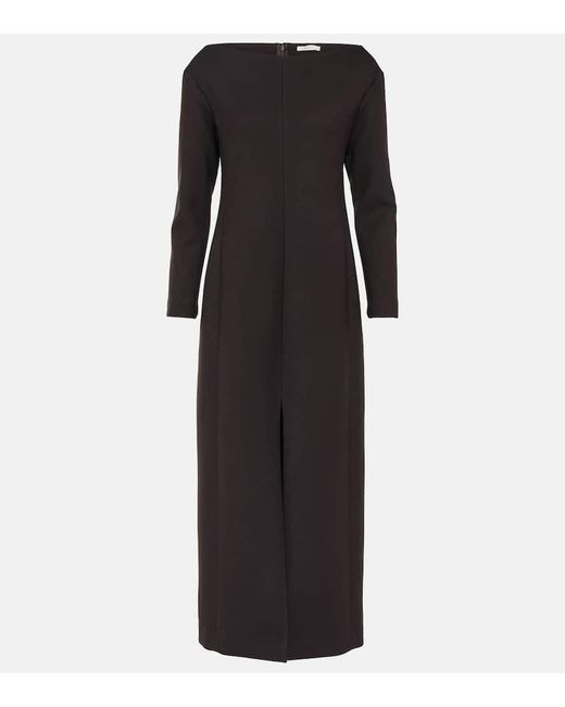 The Row Black Reysha Wool-blend Maxi Dress