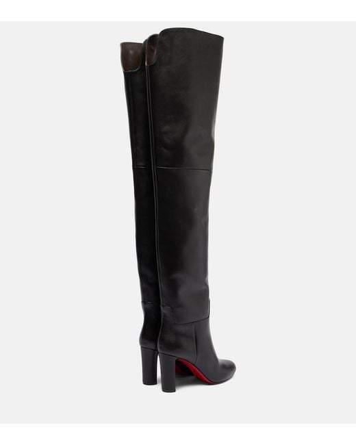 Christian Louboutin Black Loo 85 Leather Over-The-Knee Boots