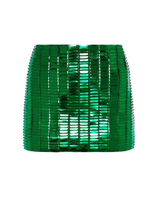 The Attico Gonna Sequin-embellished Miniskirt in Green | Lyst