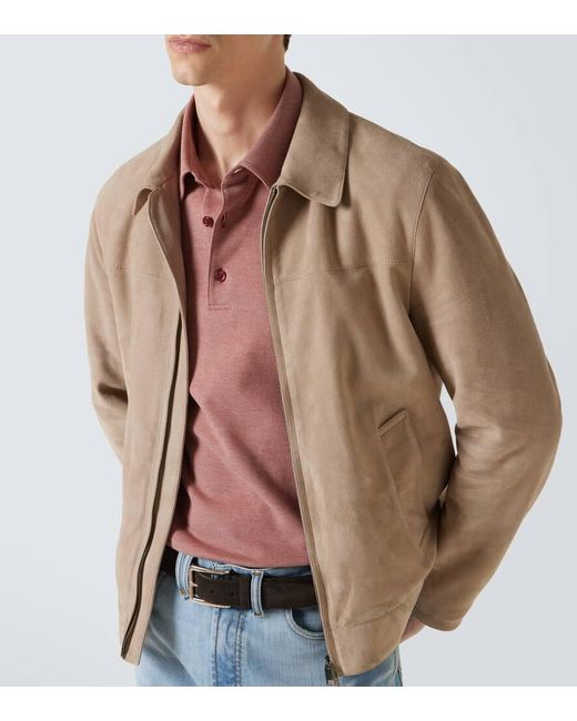 Brioni Pink Cotton Pique Polo Shirt for men