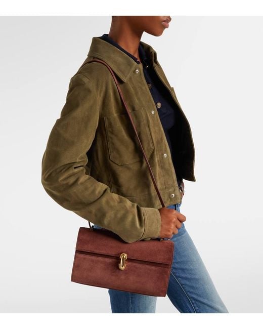 SAVETTE Red Schultertasche Symmetry 26 Aus Veloursleder