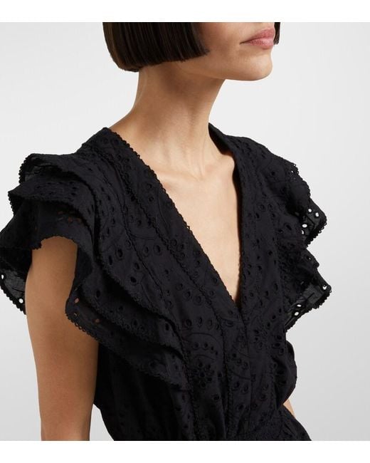 Poupette Black Camila Ruffled Minidress