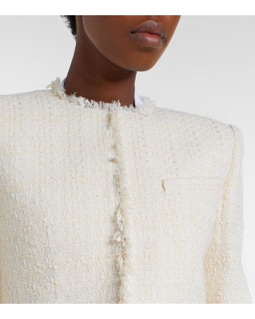 Balmain Natural Cropped Tweed Jacket