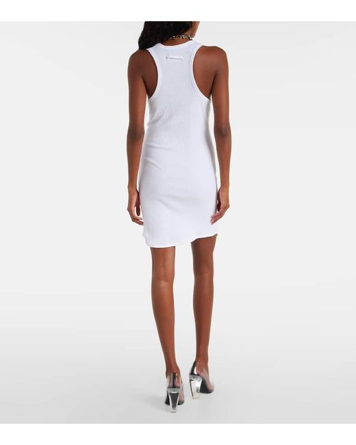 Jean Paul Gaultier White Minikleid Aus Baumwoll-Jersey