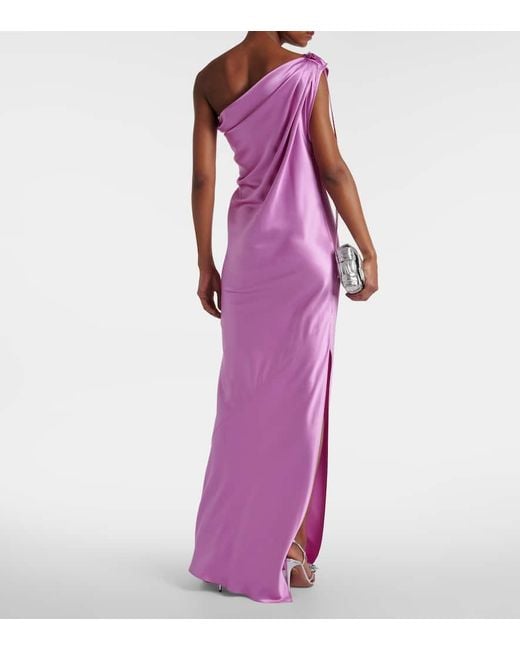 Max Mara Pink Elegante Opera One-shoulder Silk Gown