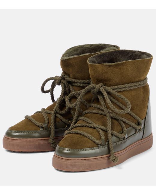 Inuikii Green Classic Wedge Suede Ankle Boots