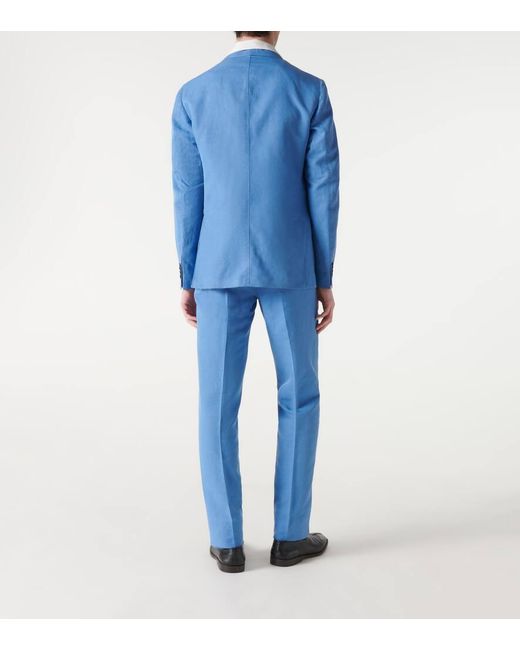 Incotex Anzug aus Hanf und Baumwolle in Blue für Herren