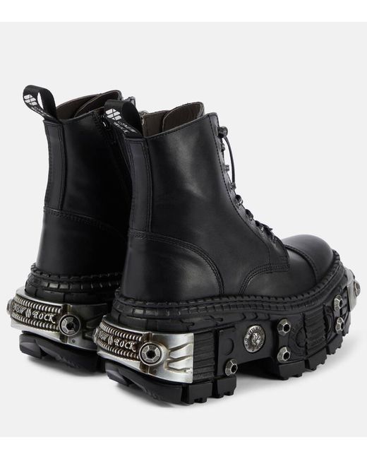 Vetements Destroyer Leather Combat Boots in Black | Lyst