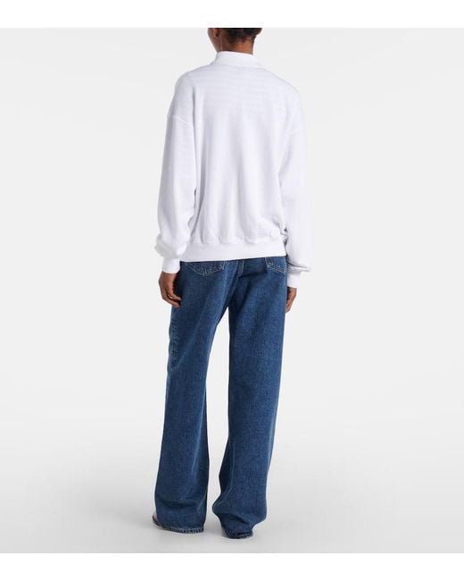 Polo Ralph Lauren White Cotton-Blend Polo Sweater