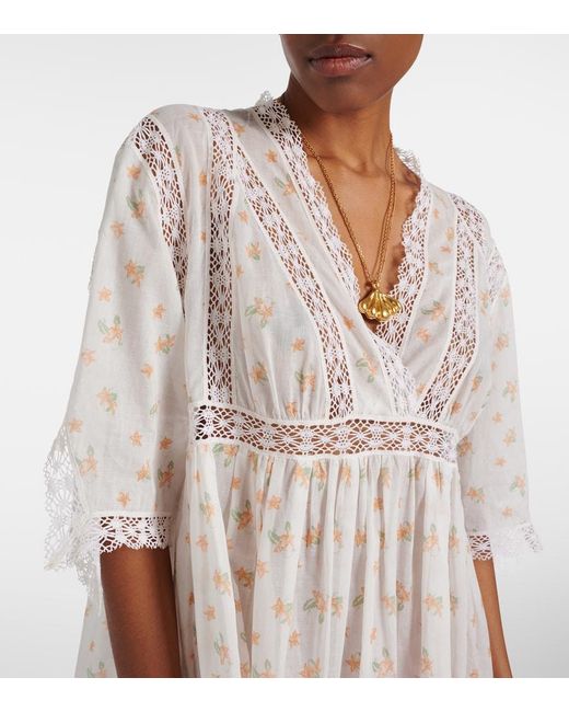 Chloé White Floral Cotton Voile Minidress