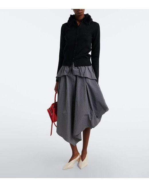 Loewe Blue Double L Wool Cardigan