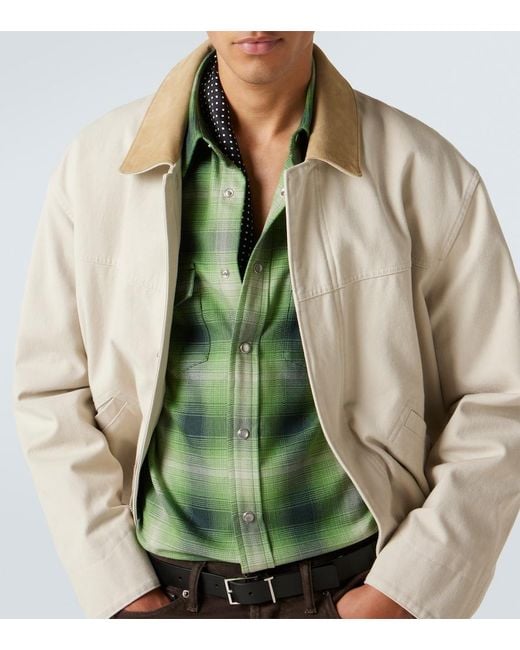 Tom Ford Green Checked Cotton Shirt for men
