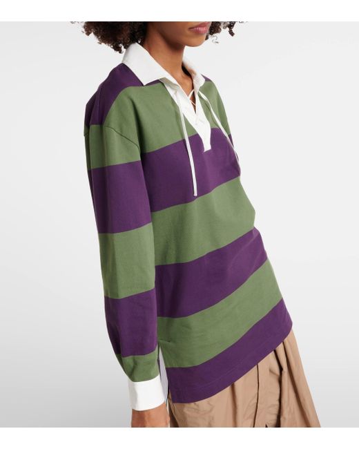 Dries Van Noten Green Colorblocked Cotton-blend Sweatshirt