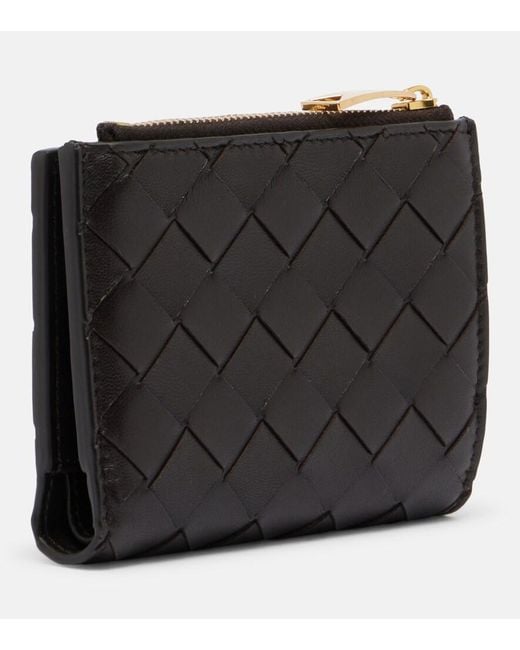 Bottega Veneta Black Intrecciato Small Leather Wallet