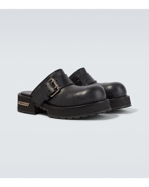 Balenciaga Black Venom Leather Mules for men