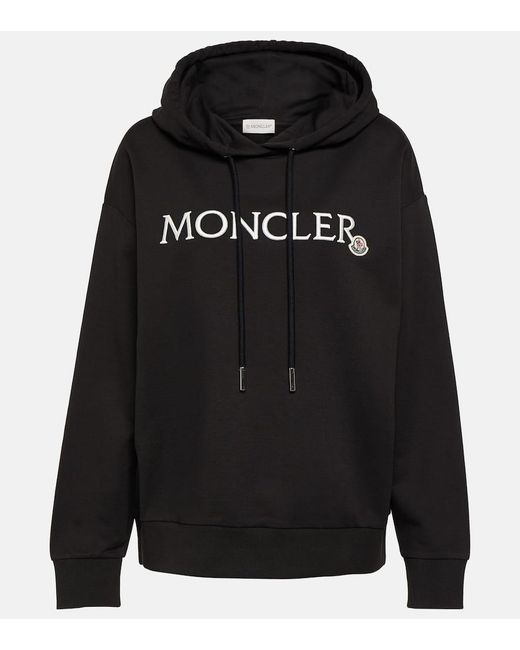 Sudadera con capucha de algodon con logo Moncler de color Black