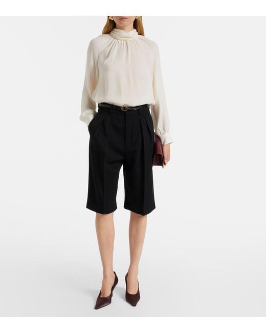 Nili Lotan White Axelle Silk Georgette Blouse